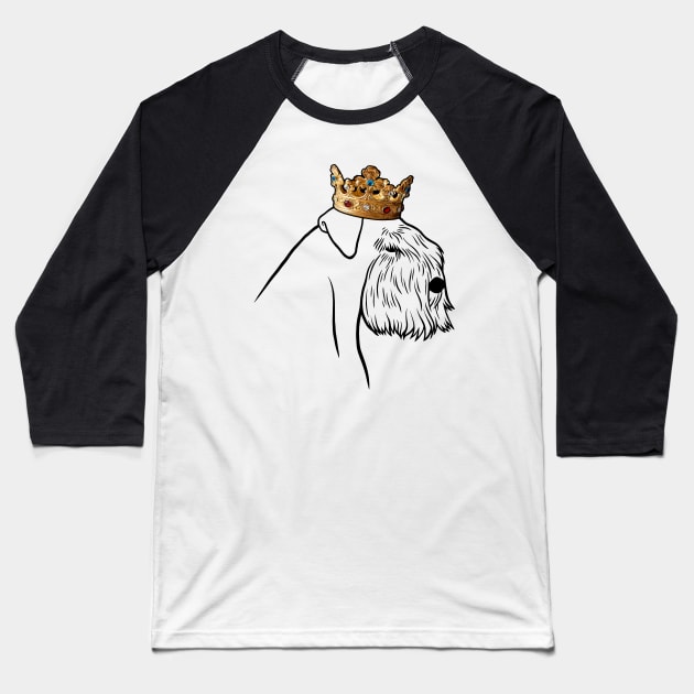 Sealyham Terrier Dog King Queen Wearing Crown Baseball T-Shirt by millersye
